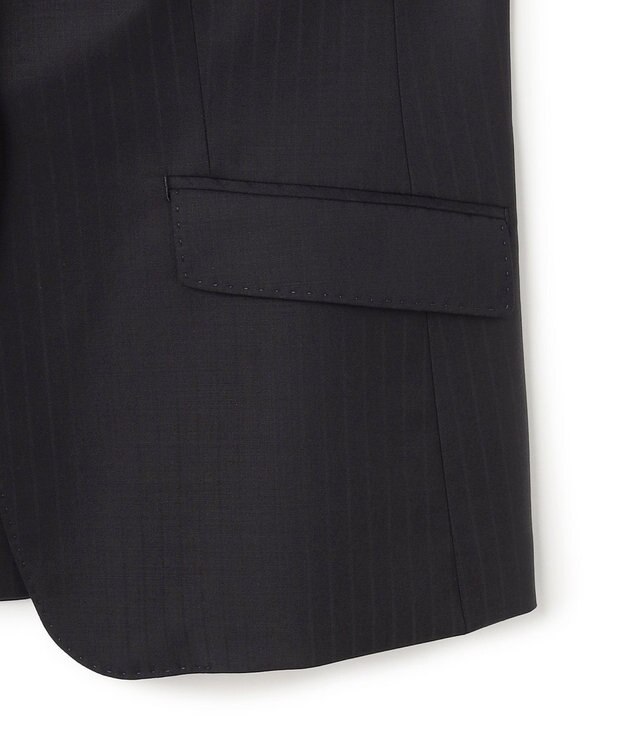 23区 【セットアップ対応】ファインネスウール 一つ釦 ジャケット ネイビーストライプ