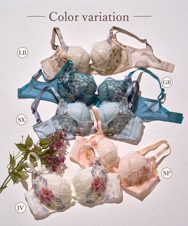 WACOAL ブラジャー 【リボンブラ 脇すっきり】 脇高設計 着やせシルエット 動いても谷間キープ Gカップまで対応 大きいサイズ レディース BXB443 /ワコール グレイッシュブルー