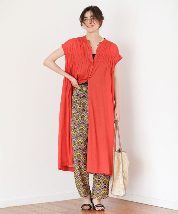 Green Parks Ｉ　シャーリングワンピース Red