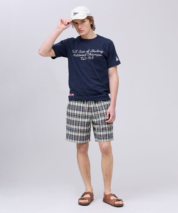 J.PRESS MEN 【NYUZELESS】エンブロイダリー モチーフTシャツ ネイビー系