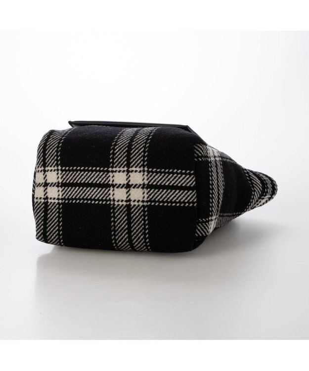 UNBILLION VERYコラボ カシュカシュ cachecache / ウールリバーシブルチェックトートバッグ ブラック