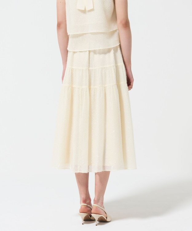 GRACE CONTINENTAL シフォンカットジャガードスカート キナリ