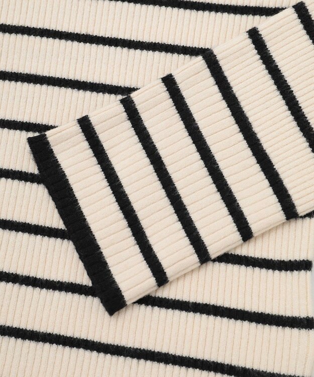 Green Parks ラメライン入りリブニットプルオーバー Border