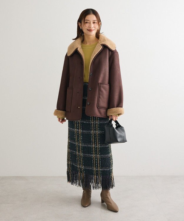 Green Parks ラメライン入りリブニットプルオーバー Green