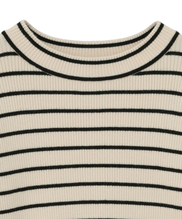 Green Parks ラメライン入りリブニットプルオーバー Border