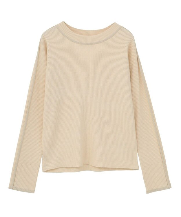 Green Parks ラメライン入りリブニットプルオーバー White