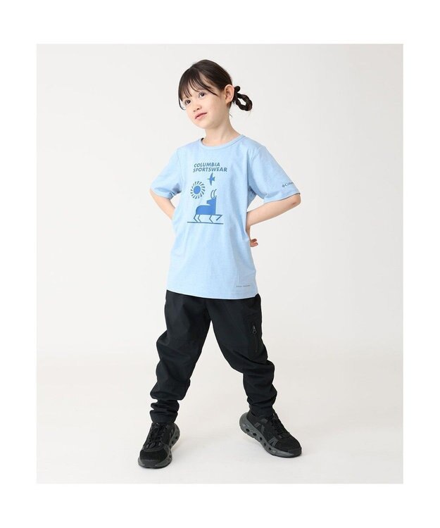 Columbia Columbia/ 【KIDS】テックトレイルショートスリーブグラフィックシャツ /コロンビア Ripple Blue Heather、 Explore Outdoors