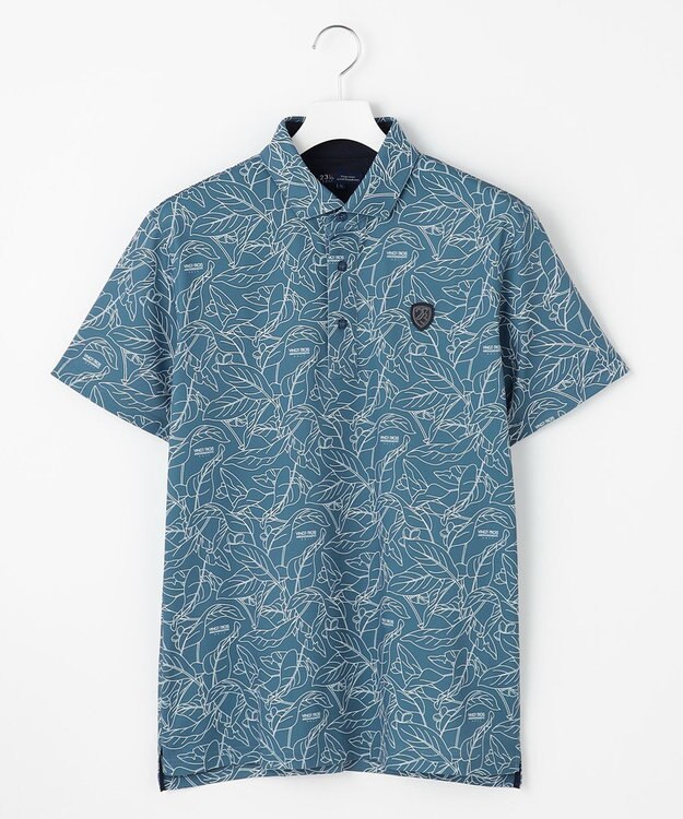 23区GOLF 【MEN】遮熱エイトムーブ リーフポロシャツ ダルブルー系5