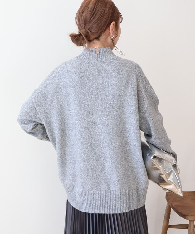 AMERICAN HOLIC モックネックコクーンニットプルオーバー Gray Mixture