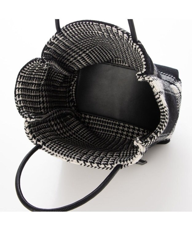 UNBILLION VERYコラボ カシュカシュ cachecache / ウールリバーシブルチェックトートバッグ ブラック