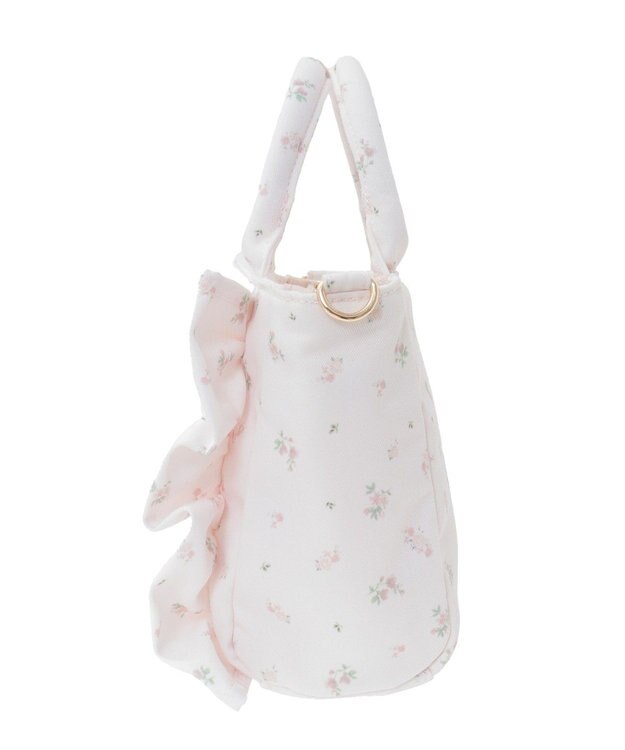Maison de FLEUR ピンクマニアフラワープリントフリル2Wayトート Pink
