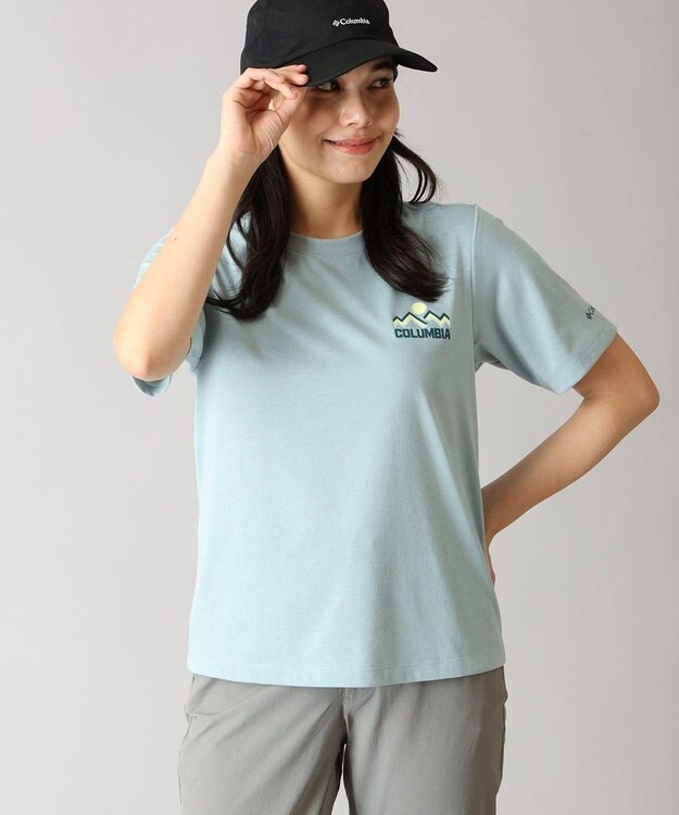 Columbia Columbia/ ウィメンズシダートレイルアウトドアグラフィックTシャツ /コロンビア Crushed Blue Colorful Peaks Mini