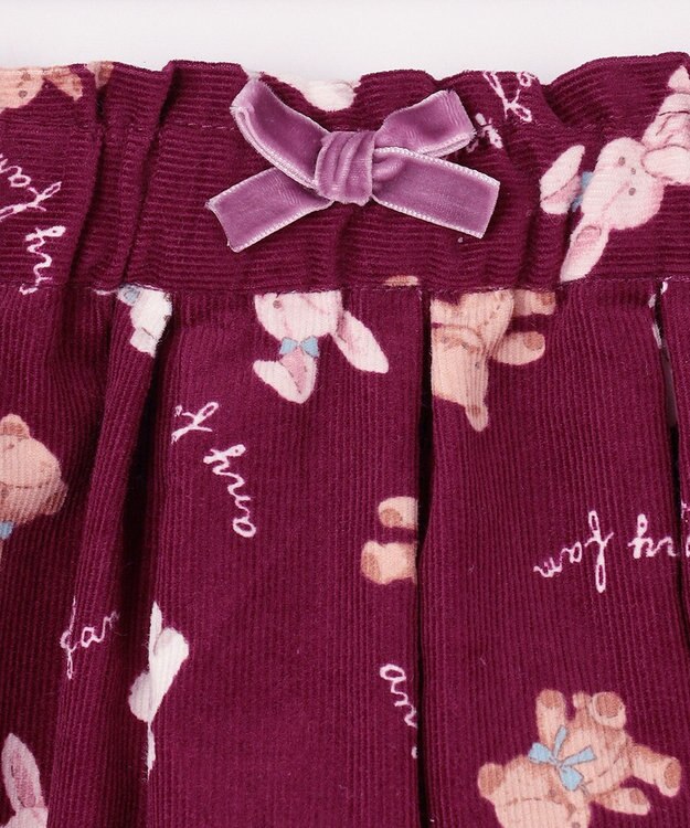 ANY KIDS アニマル 総柄 スカパン ボルドー系