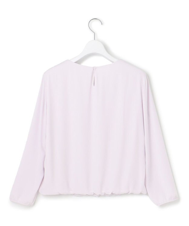 23区 【洗える】シルキーデシン ボールチェーン カットソー ライラック系