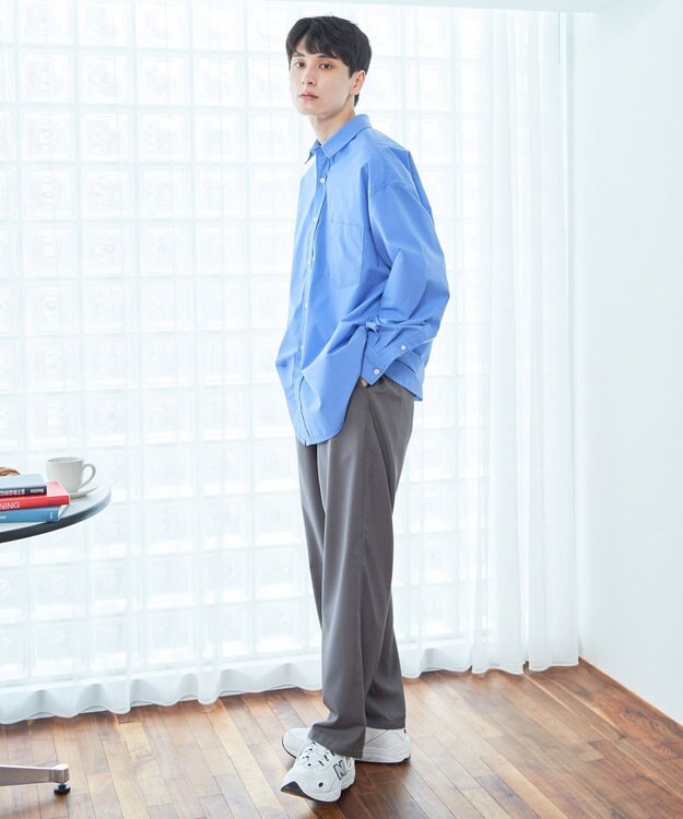 WEGO 【ウエストゴム】TRイージーストレートパンツ ダークグレー