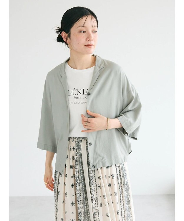 CRAFT STANDARD BOUTIQUE レーヨンワイドシャツ Sax