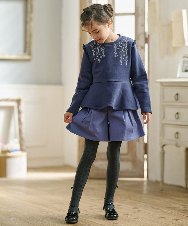 組曲 KIDS 【150-160㎝】トウィンクル トレーナー ネイビー系