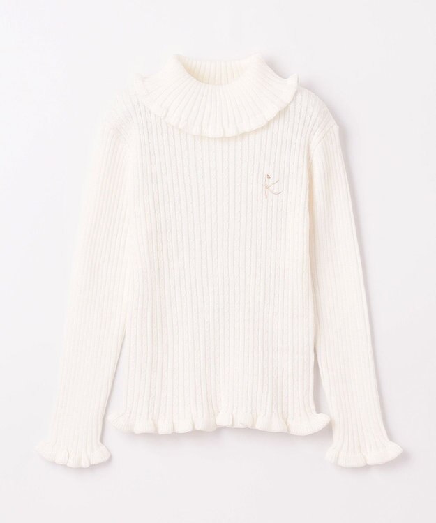 組曲 KIDS 【110-140cm】リブ ニット オフホワイト系