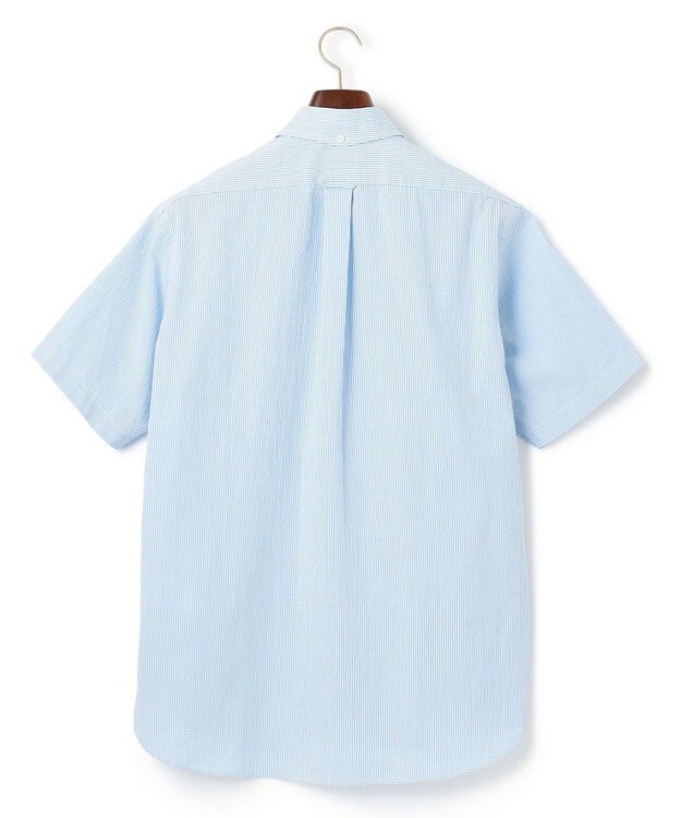 J.PRESS MEN 【KING SIZE】【クールマックス】サッカーストライプ／マイクロギンガムチェック シャツ/B.D サックスブルー系3