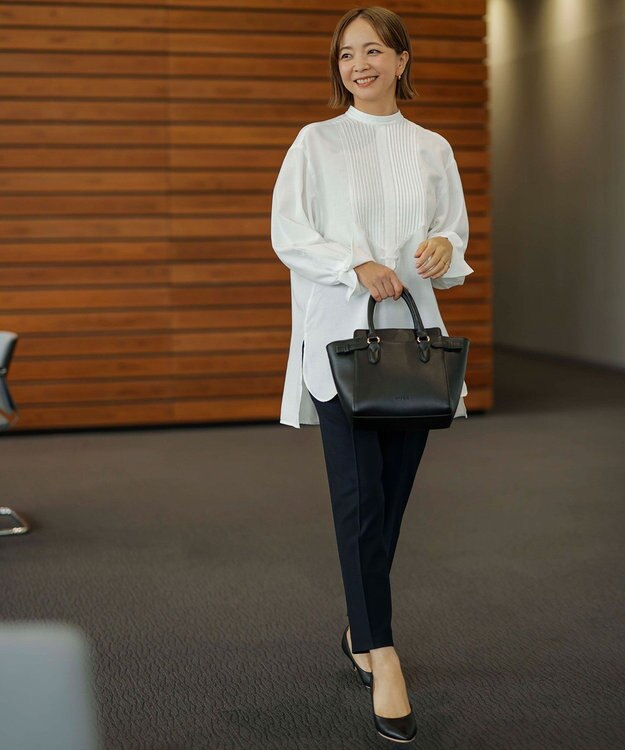 ANY SIS 【蓄熱効果】サーモトロン 2WAYストレッチ テーパードパンツ ネイビー