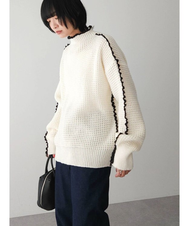 Green Parks ・Ｐｅｔｉｔ　Ｆｌｅｕｒ　ハイショクパイピングニット Off White