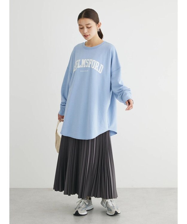 Green Parks ロゴ裏毛チュニック Sax