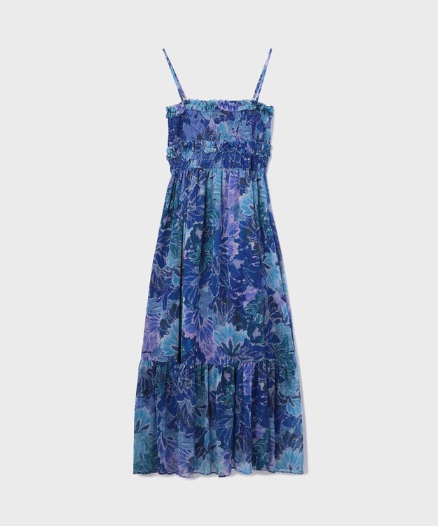 GRACE CONTINENTAL タイダイリーフプリントワンピース ブルー