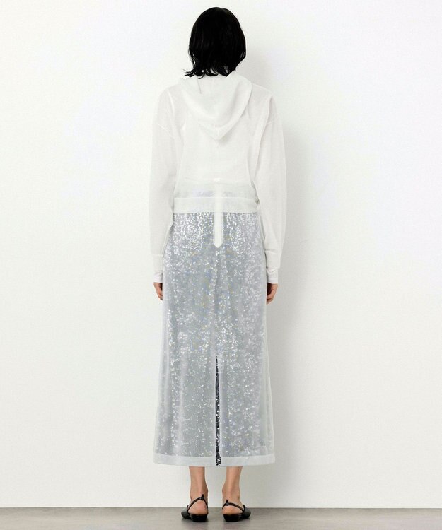 NAVE 【Nave・洗える】シアーニット スカート ホワイト系