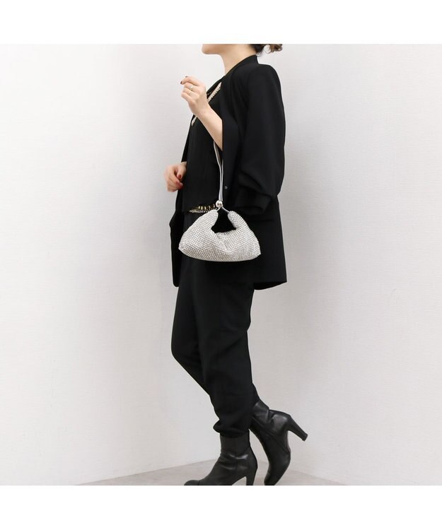 UNBILLION カシュカシュ cachecache / ワンハンドルメタリックビーズバッグ シルバー