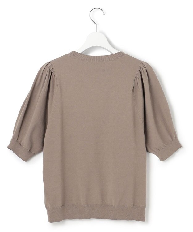 23区 ヴィスコースストレッチ パフスリーブ 半袖 ニット モカ