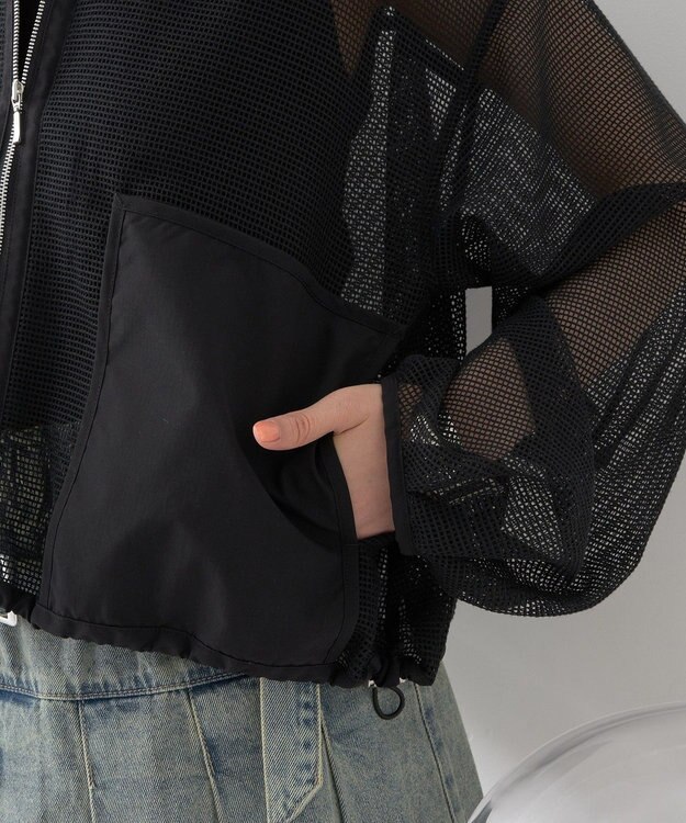 earth music&ecology メッシュブルゾン Black