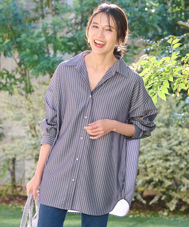 ANY 【UVケア・吸水速乾・接触冷感】ラク映えドライシャツ ネイビー系