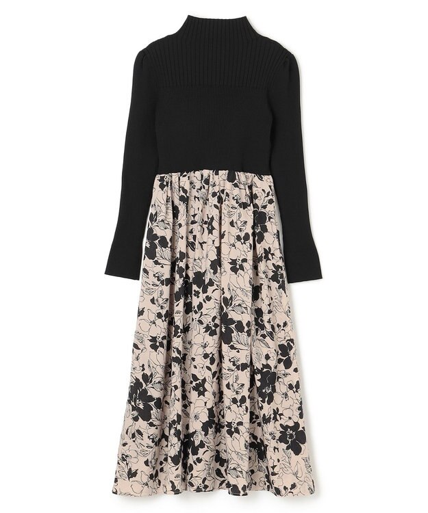 TOCCA 【洗える】CHANDELIER KNIT DRESS ニットドレス ブラック×ベージュ系