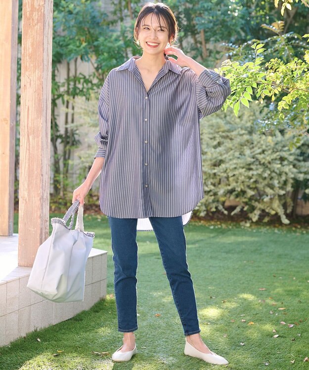 ANY 【UVケア・吸水速乾・接触冷感】ラク映えドライシャツ ネイビー系