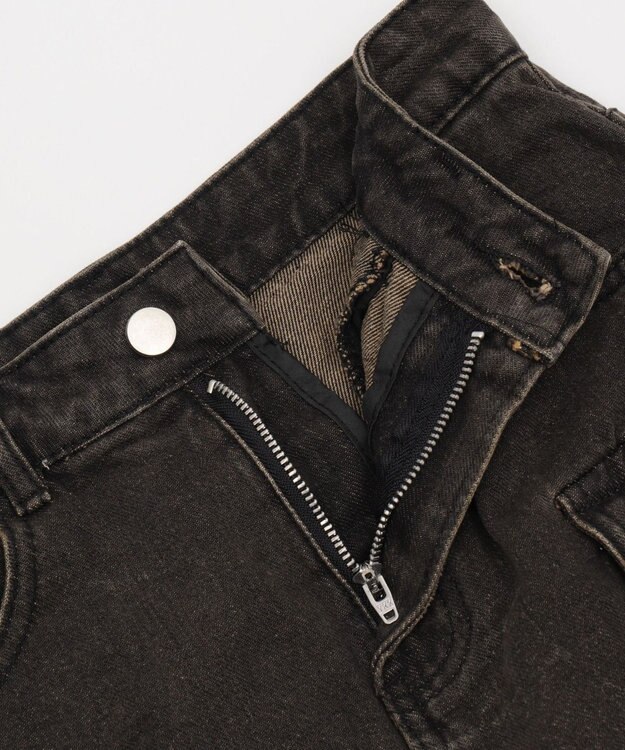 WEGO ハトメベルトカーゴデニムスカパン ブラック