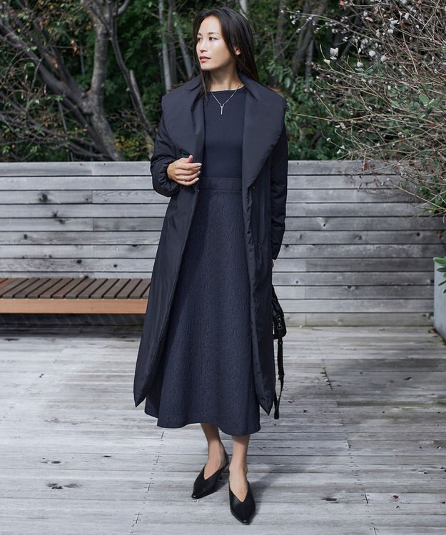 ICB ADSダウン ショールカラーコート ネイビー系