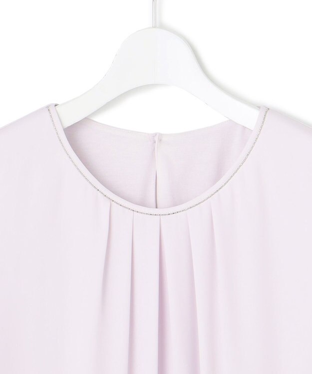 23区 S 【洗える】シルキーデシン ボールチェーン カットソー ライラック系