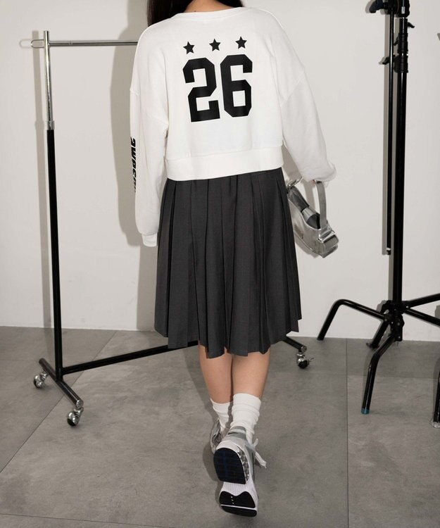 WEGO スターナンバリングショートスウェット ホワイト