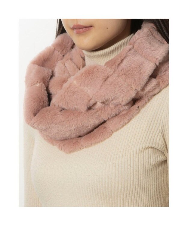 UNBILLION カシュネ cache nez / 畝入りフェイクファースヌード ピンク