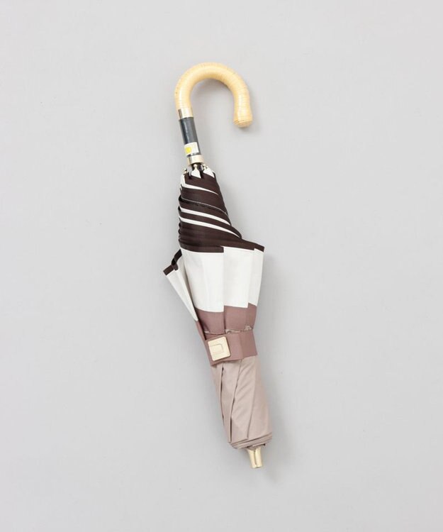 AURORA 【 Beaurance （ビューランス）】サマーシールド　リボン切り継ぎ加工晴雨兼用パラソル（折りたたみ） ベージュ