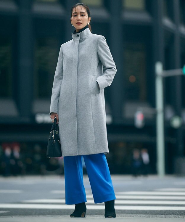 ICB 【洗える】 ウォッシャブルウールジャージー ワイドパンツ サファイア系