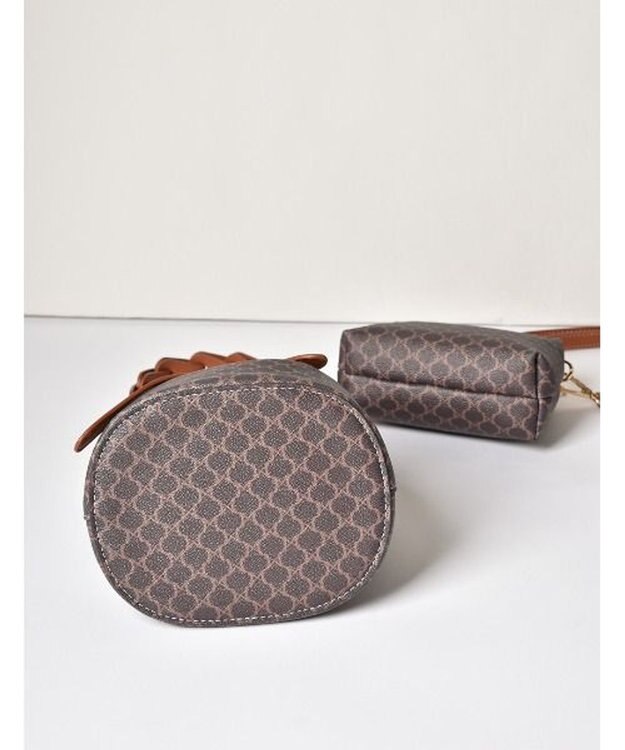 LA BAGAGERIE 【MONICA】編み込みハンドル2WAYバッグ チョコ