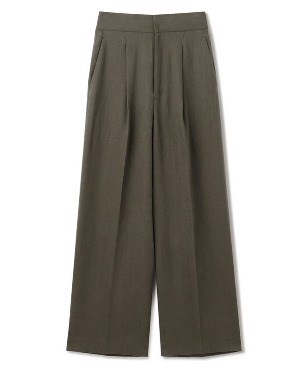 uncrave 【5周年企画・手洗い可】ライト リネン ワイドパンツ（uncrave STANDARD） カーキ