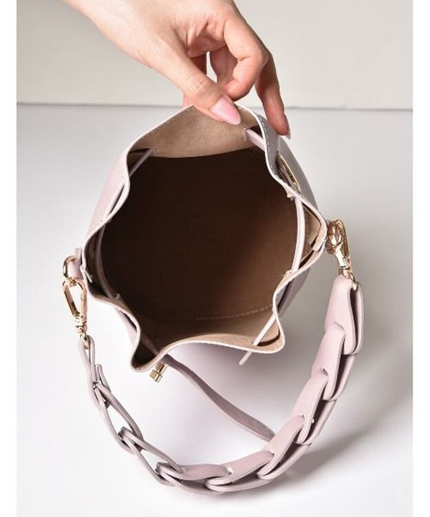 LA BAGAGERIE 【MONICA】編み込みハンドル2WAYバッグ ラベンダー