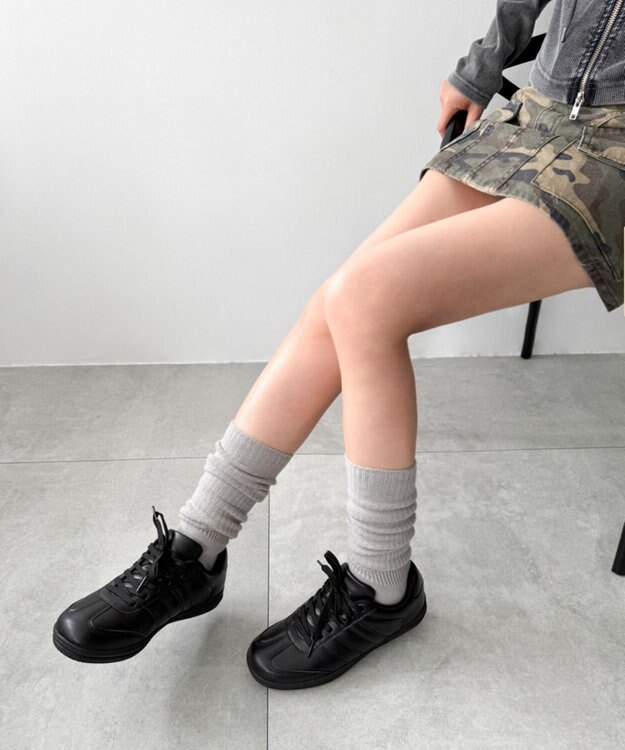 WEGO 2ラインローカットスニーカー ブラック