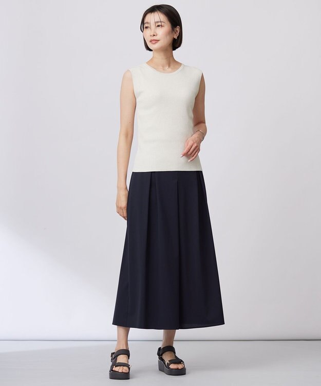 J.PRESS LADIES 【WEB限定カラーあり・洗える】FINE SLEEVELESS ニット タンクトップ ゴールド系