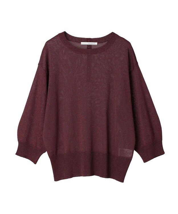 Green Parks ・ＥＬＥＮＣＡＲＥ　ＤＵＥバックパールシアー５分ニット Bordeaux