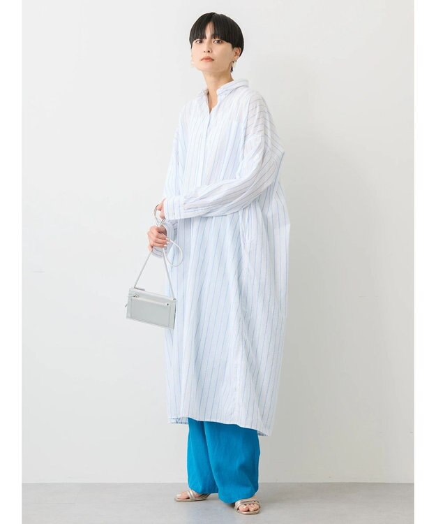 AMERICAN HOLIC 丈違いラメストライプワンピース Stripe Ivory