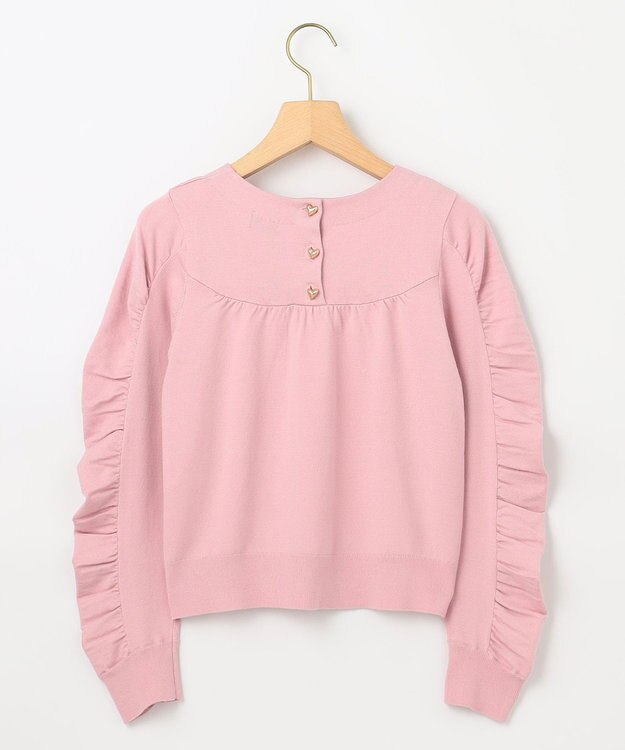 組曲 S ハートボタン ニットプルオーバー ピンク系