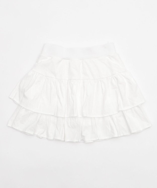 WEGO 【ウエストゴム】カットフリルスカパン ホワイト